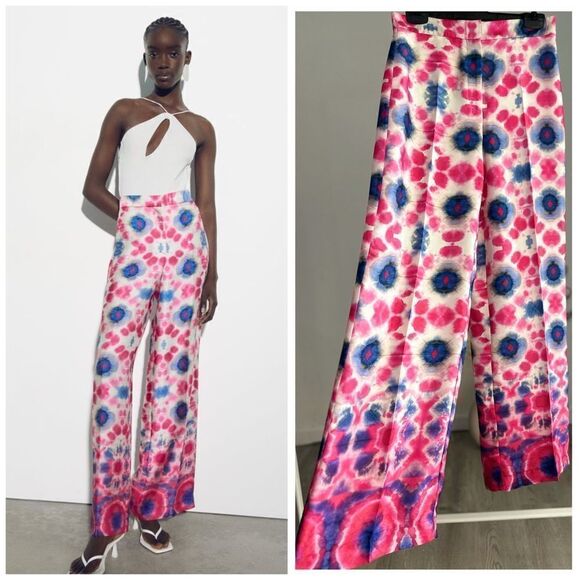 ZARA FLOWY PRINTED PANTS - Picture 1 of 7